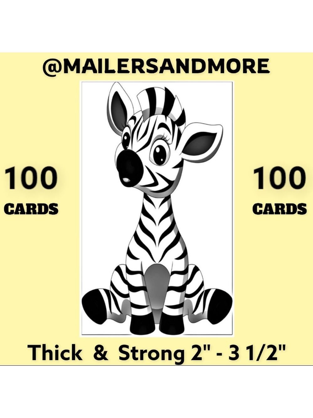 100 Zebra Thank You Cards. PRICE IS FIRM